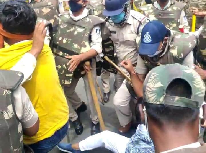 जबलपुर में पुलिस से हुई एनएसयूआई कार्यकर्ताओं की झड़प, ये है पूरा मामला