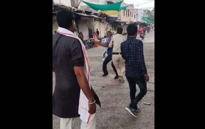 Rajgarh News: कोरोना जांच को लेकर आपस में भिड़े किसान-पुलिसकर्मी, हाथापाई, वीडियो वायरल