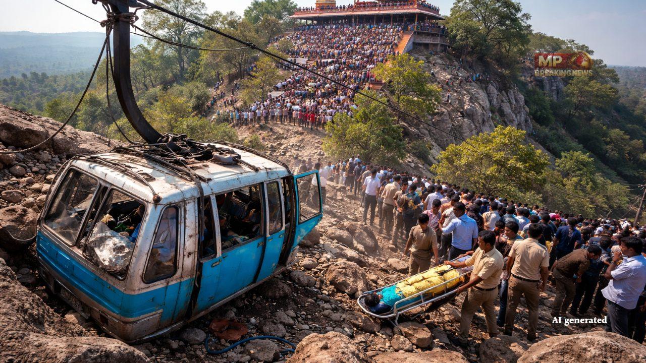 Chhattisgarh Ropeway Accident: 1 Woman Dead, 4 Injured as Cable Snaps at Khallari Temple Amid Navratri Rush