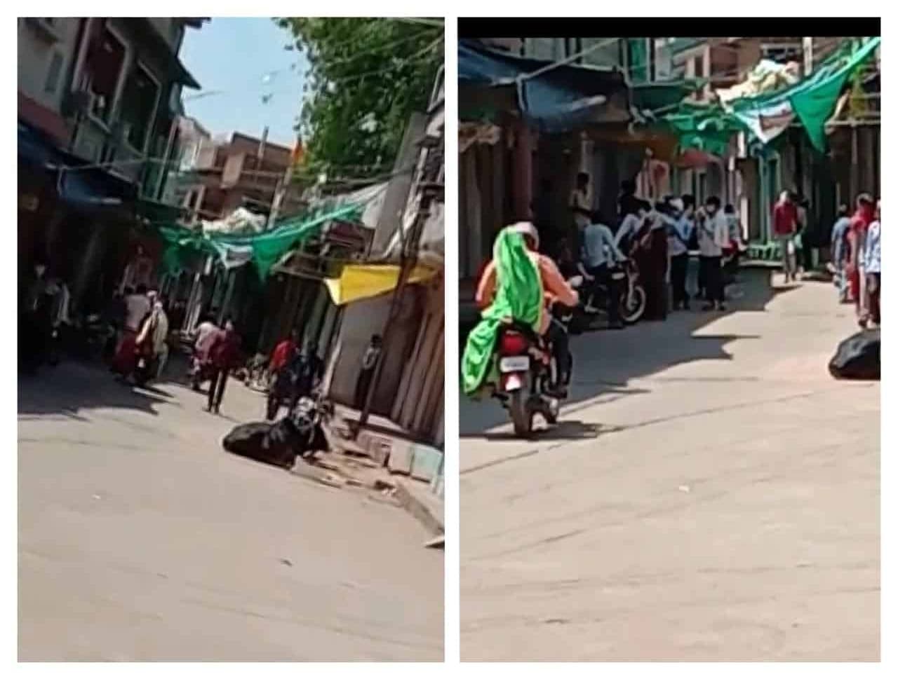 शिवपुरी : खनियाधाना में लॉकडाउन के बावजूद मार्केट खुला, प्रशासन नहीं ले रहा सुध