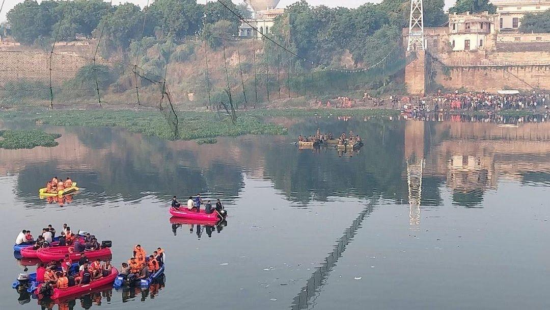मोरबी ब्रिज हादसे में 140 से ज्यादा मौत, रेस्क्यू ऑपरेशन जारी, जांच के लिए एसआईटी गठित