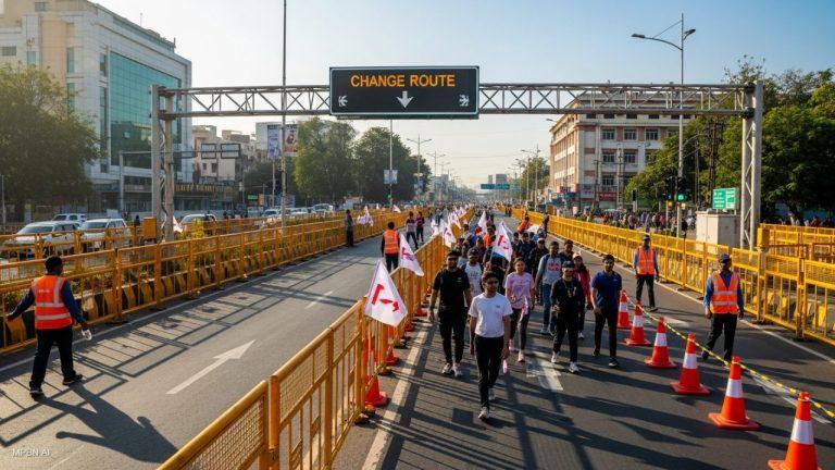 यूथ वॉक 2026 के कारण आज इंदौर में ट्रैफिक डायवर्जन, कई मुख्य रास्ते बंद, बस रूट भी बदले