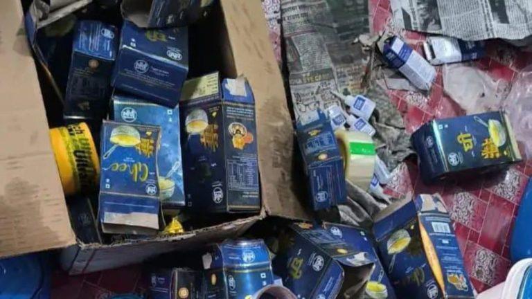 आष्टा के डोडी गांव में नकली घी फैक्ट्री का भंडाफोड़, 792 किलो घी और सांची के फर्जी रैपर जब्त