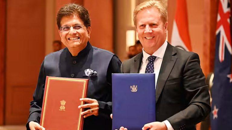 भारत-न्यूजीलैंड ने मुक्त व्यापार समझौते पर किए हस्ताक्षर, टैरिफ में राहत, निर्यात-निवेश और रोजगार को मिलेगा बढ़ावा