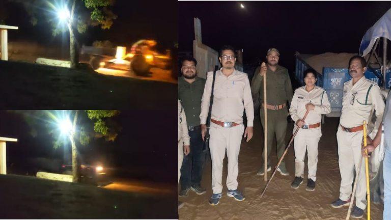 सोन नदी से रातभर निकलती रही रेत, दौड़ते रहे माफिया के ट्रैक्टर, 3 बजे अभ्यारण की रेड में खुलासा, एसपी की मुहिम पर बड़ा सवाल