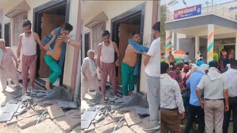 नालियों पर किया अतिक्रमण हटाने पर गुस्साए गृह स्वामी ने नगर पालिका CMO पर किया हमला, कर्मचारियों ने थाने का घेराव किया
