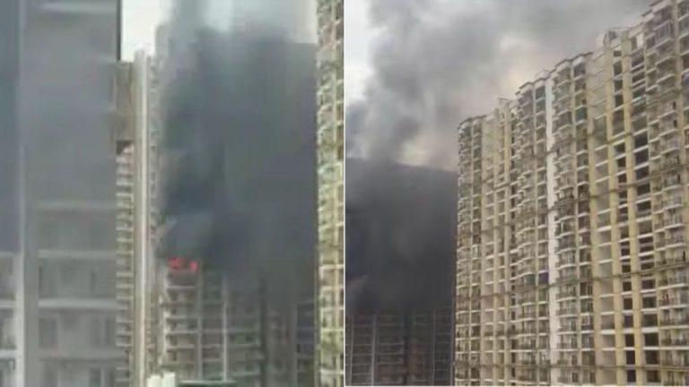 नोएडा सेक्टर-75 की हाईराइज सोसाइटी में लगी भीषण आग, 12वीं मंजिल पर स्थित फ्लैट पूरी तरह खाक