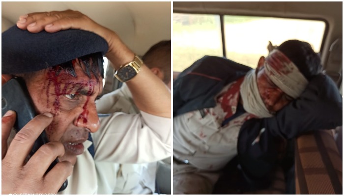 गुस्साए ग्रामीणों ने पुलिस पर किया पथराव, टीआई का सिर फूटा, कई घायल