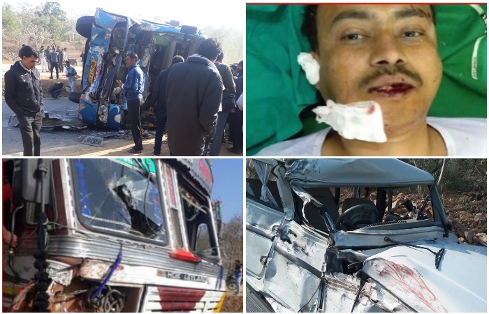 Police-Intelligence-car-coming-back-from-the-collision-of-container-bus-damaged