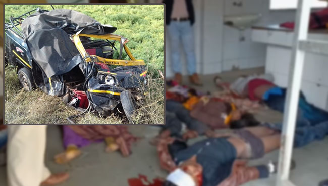 Painful-Incident-in-ashoknagar-Dumpar-collides-with-auto-6-people-die