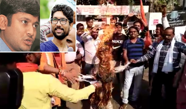 -Protests-against-Kanhaiya-Kumar-and-Jignesh's-program-in-Gwalior-fire-blast-effigy