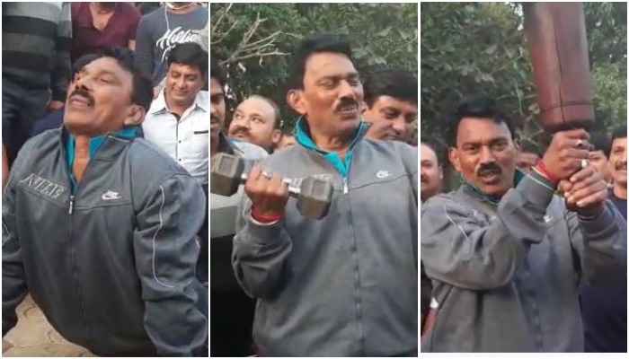 VIDEO: जब कमलनाथ के मंत्री ने लगाए Push Ups, घुमाया मुदगल, उठाये डम्बल