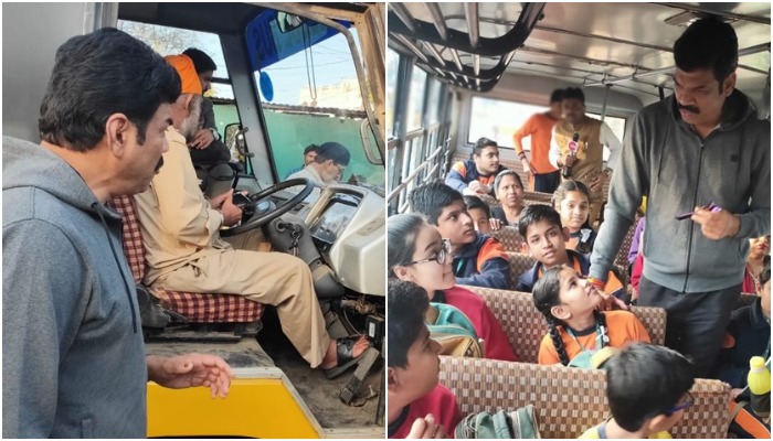 transport-minister-govind-sing-rajput-check-school-buses-in-bhopal