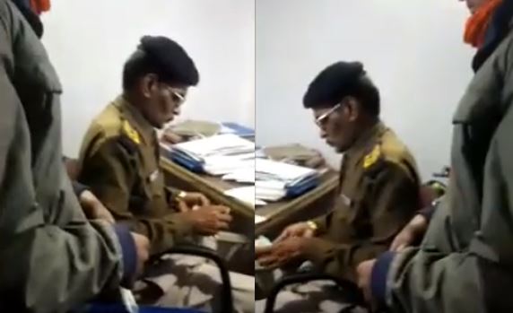 sp-amit-singh-suspended-police-jawan-after-applicant-made-his-video-of-taking-bribe--in-jabalpur