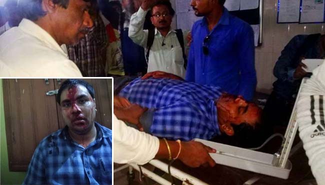 Nagar-Panchayat-CMO-beaten-by-poles-in-MP-bjp-leader-also-injured-in-satna-