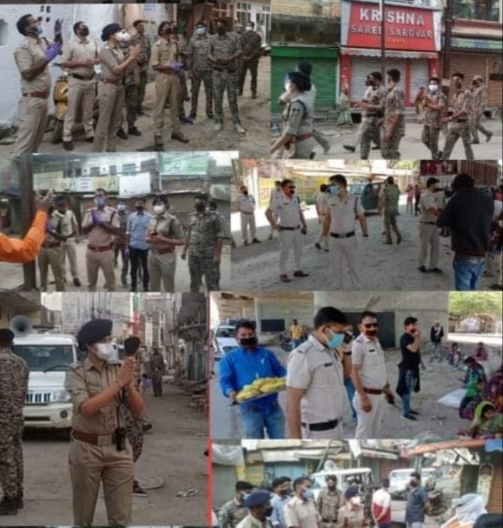 पुलिस की अनोखी गांधीगिरी, हाथ जोड़कर निकाला मार्च, लोगों से सुरक्षित रहने की अपील