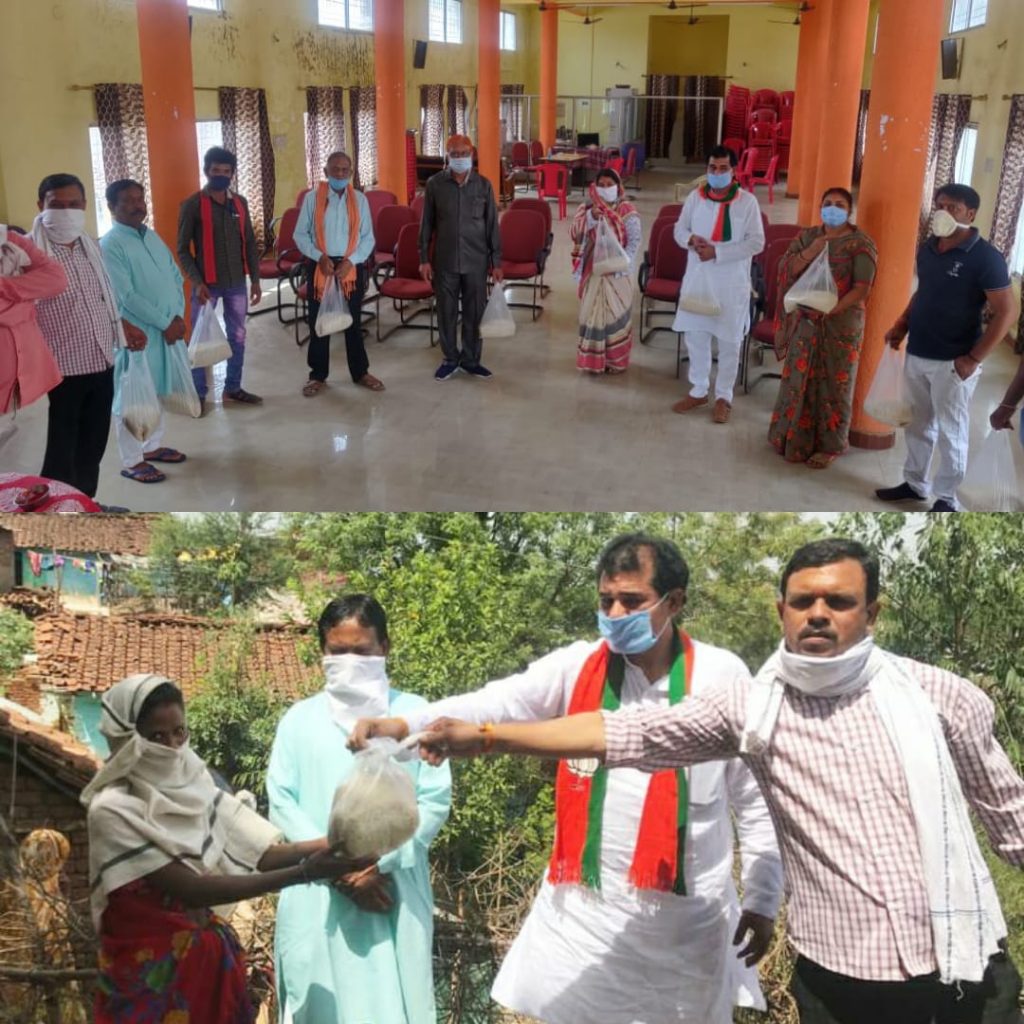 भाजपा कार्यकर्ताओं ने किया डॉ. अम्बेडकर का पुण्य स्मरण, जरूरतमंदों को बांटी राहत सामग्री