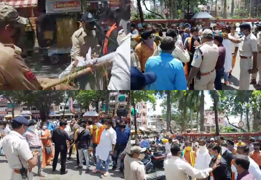 शिवसेना और इंदौर पुलिस आमने-सामने, पूर्व प्रदेश प्रमुख के हत्यारों को पकड़ने की मांग को लेकर निकाली गई प्रदेश सरकार की अर्थी 