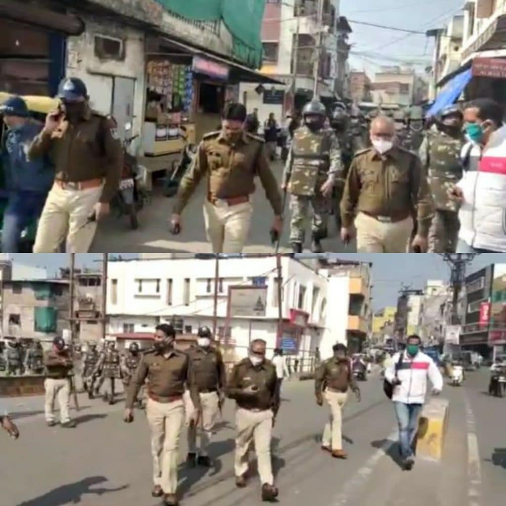 Ujjain : पुलिस ने निकाला फ्लैग मार्च, अफवाह फैलाने पर होगी रासुका की कार्रवाई