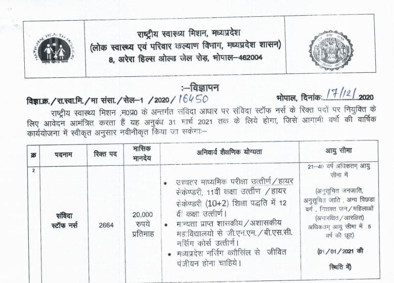 Jobs In Madhya Pradesh : NHM ने निकाली संविदा के 5835 पदों पर भर्ती, जल्द करें अप्लाई