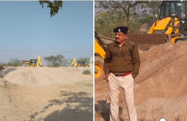 एसपी की बड़ी कार्रवाई, लाखों रुपए की डंप रेत को किया नष्ट