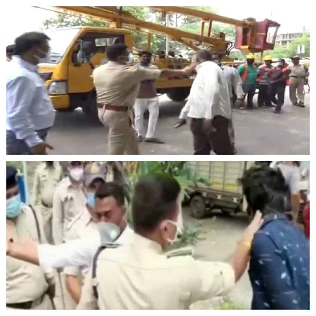Indore : ये कैसी कार्रवाई, अतिक्रमण हटाने गए CSP ने 2 लोगों को जड़ा थप्पड़
