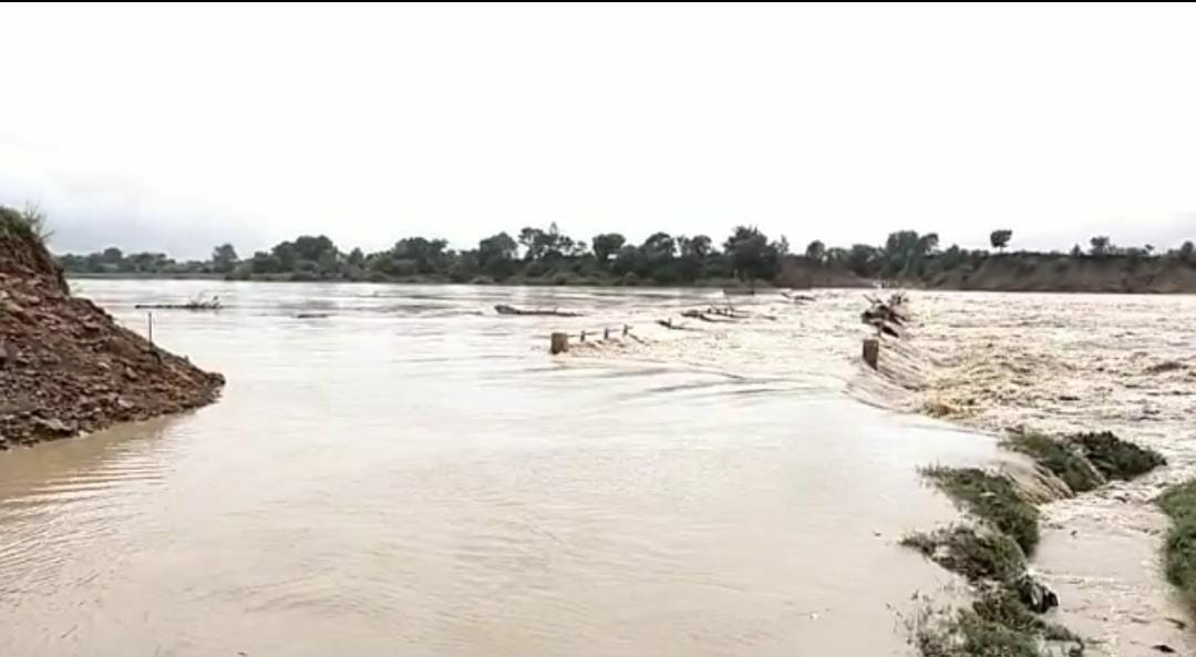 गंजबसौदा: जलस्तर बढ़ने से बेतवा नदी उफान पर, दोनों पुल हुए बंद, पुलिस ने बैरिकेड्स लगाकर बंद किये रास्ते