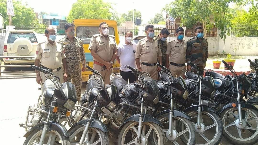 मुरैना- चोरी की 7 मोटरसाइकिल सहित एक आरोपी गिरफ्तार