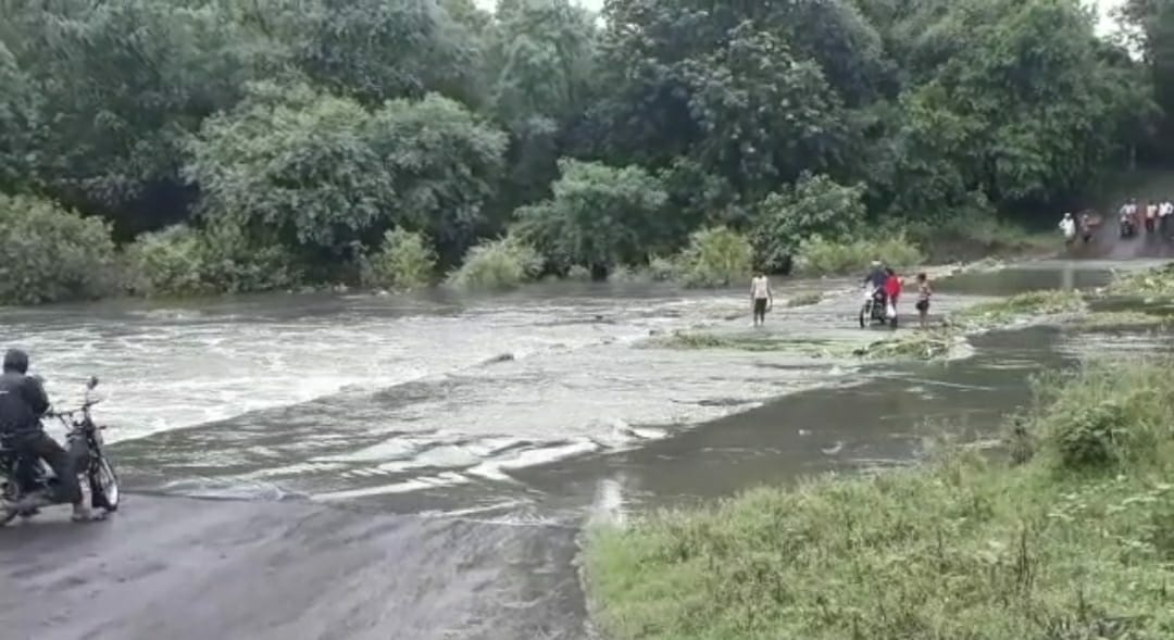 बारिश से नदियां उफान पर, जान जोखिम में डाल कर पुल पार कर रहे लोग
