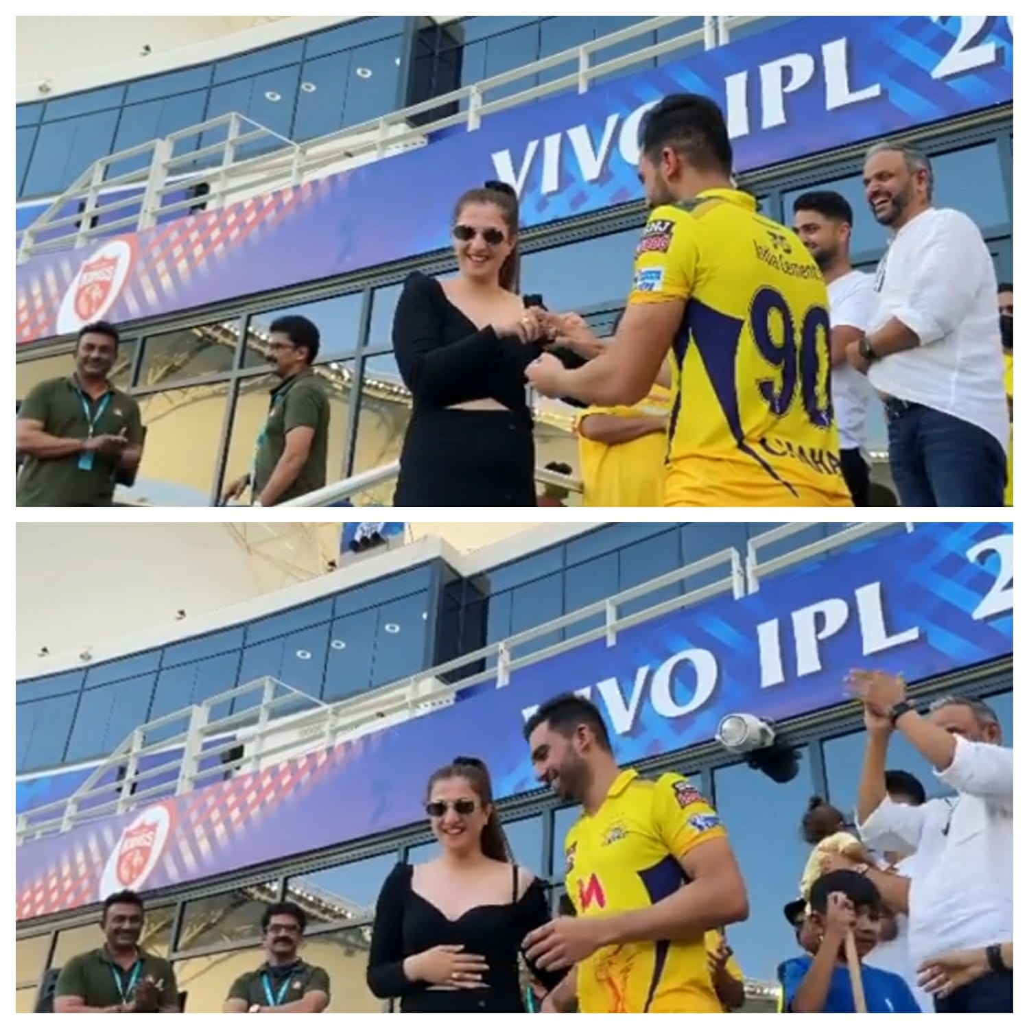 IPL 2021 : दीपक चाहर ने गर्लफ्रेंड को स्टेडियम में प्रपोज़ किया, पवेलियन में पहनाई अंगूठी