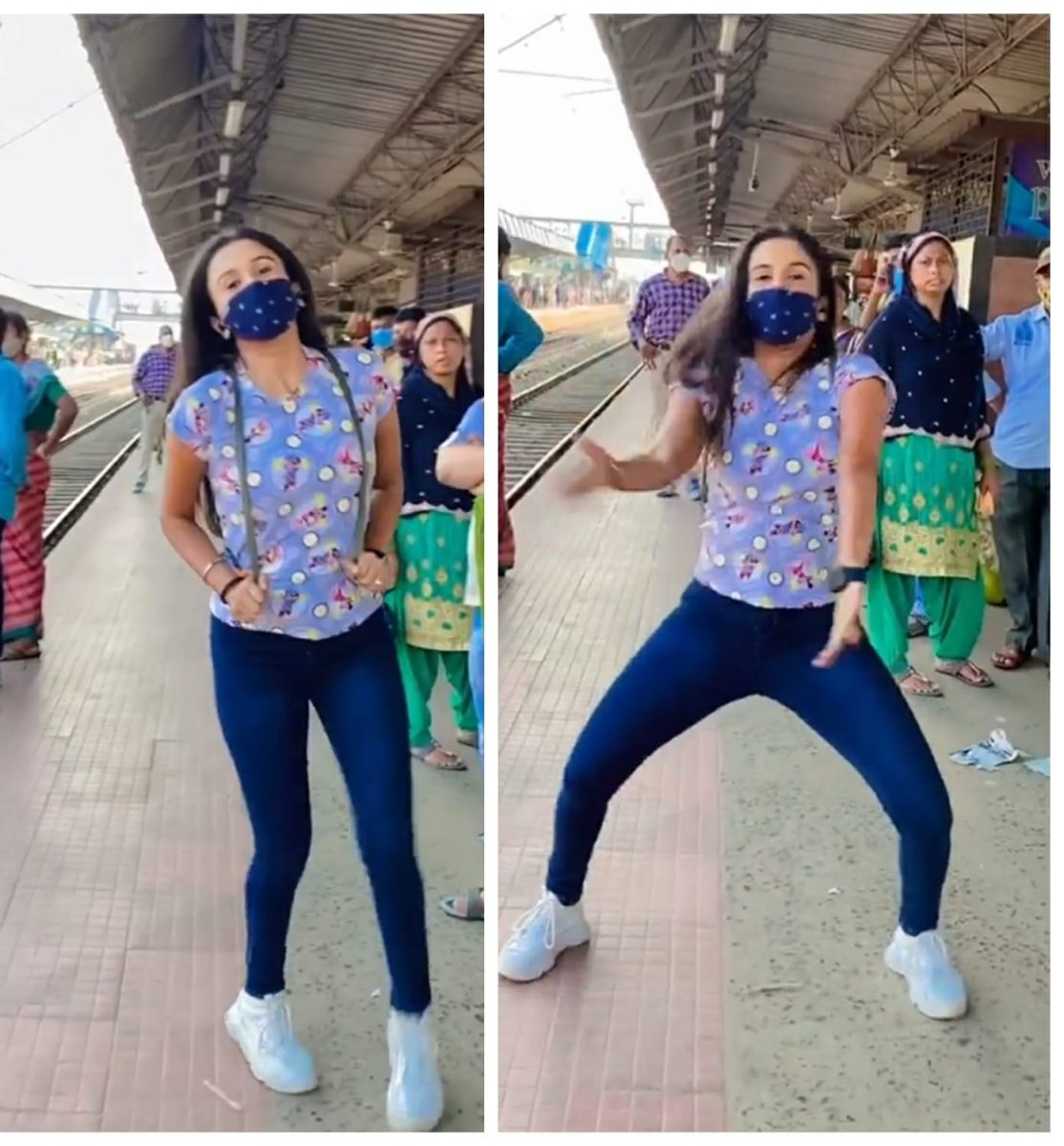 Video : जब रेलवे प्लेटफॉर्म पर लड़की ने किया डांस, देखते रह गए लोग