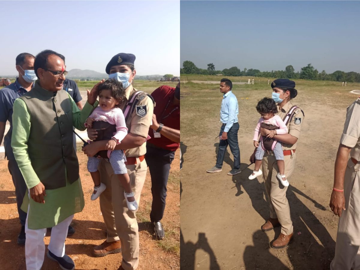 सीने पर बंधी बेटी और हाथ में वायरलेस सेट लेकर कर रही थी ड्यूटी, CM ने DSP मोनिका सिंह की प्रशंसा की 