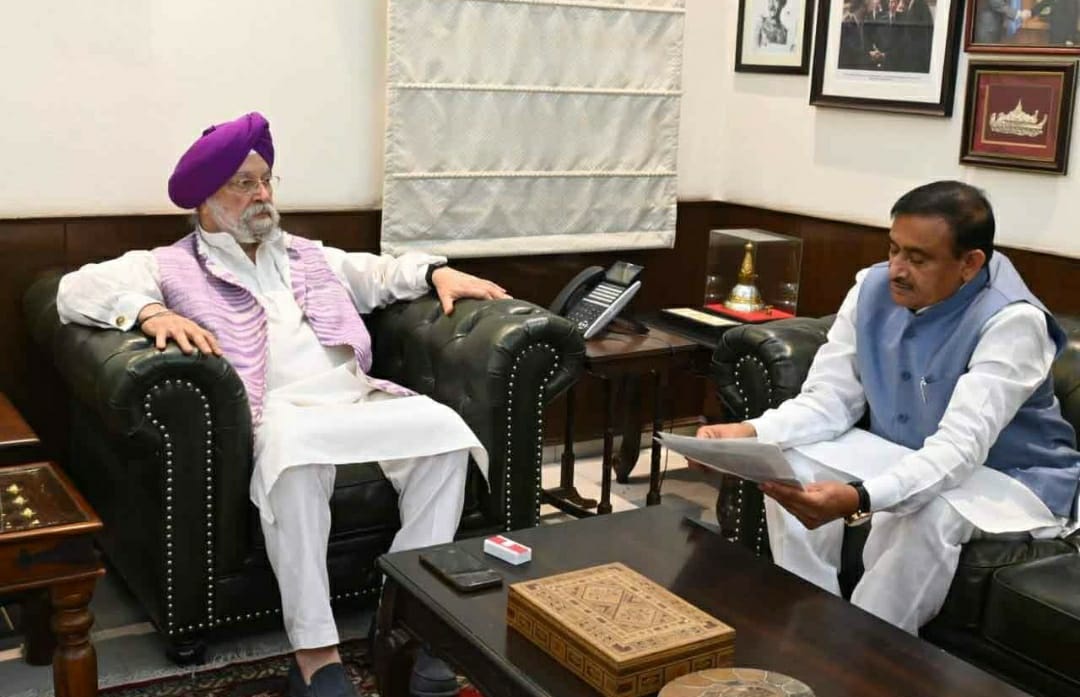 MP News : केंद्रीय मंत्री हरदीप सिंह से मिले मंत्री भूपेंद्र सिंह, की ये बड़ी मांग