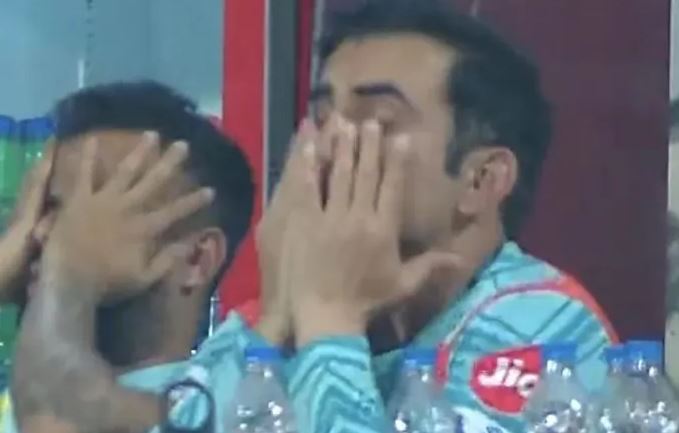 आईपीएल 2022 : टीम की खराब फील्डिंग से निराश गौतम गंभीर ने पकड़ा सिर, देखे वीडियो
