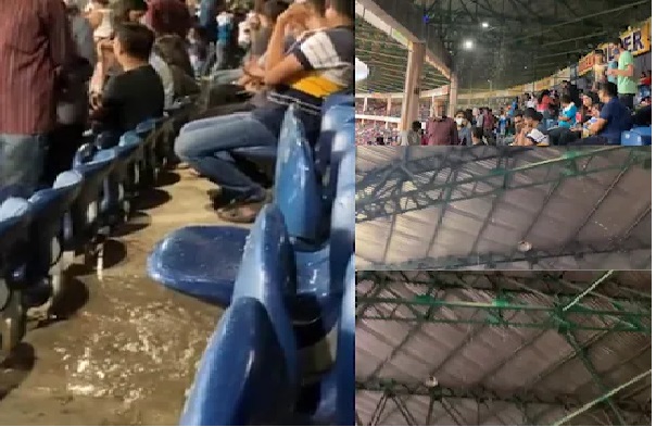 छत से टपक रहे पानी के कारण T20 मैच देख रहे दर्शकों को हुई असुविधा, BCCI को झेलनी पड़ी आलोचना|