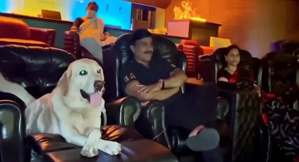 खनन कारोबारी और पूर्व बीजेपी मंत्री ने अपने पालतू कुत्ते के साथ थिएटर में देखी फिल्म, सोशल मीडिया दिया भावुक मैसेज