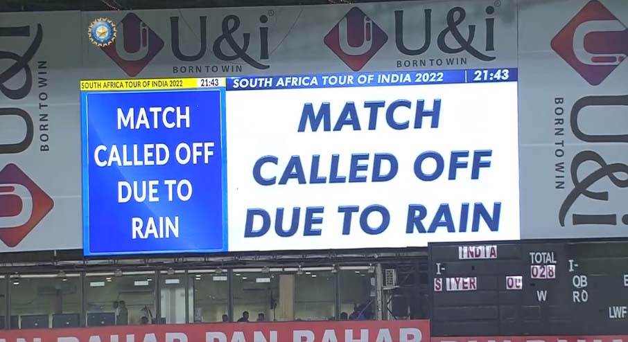 IND vs SA : भारत और साउथ अफ्रीका के बीच पांचवां टी-20 मैच हुआ रद्द, 2-2 से बराबर रही सीरीज