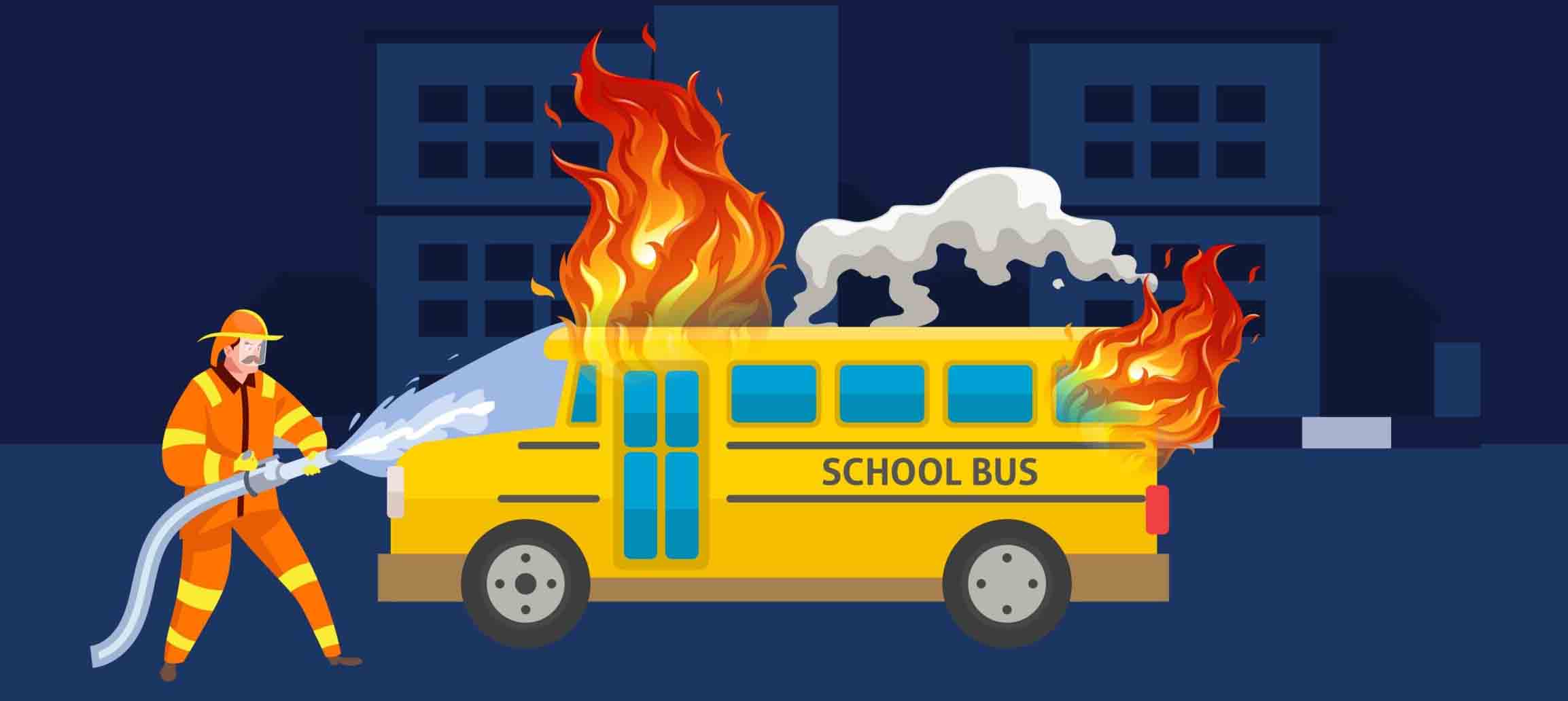 Damoh News : स्कूली वैन में लगी आग, बाल-बाल बचे बच्चे