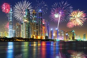 New Year fireworks display in Dubai, UAE