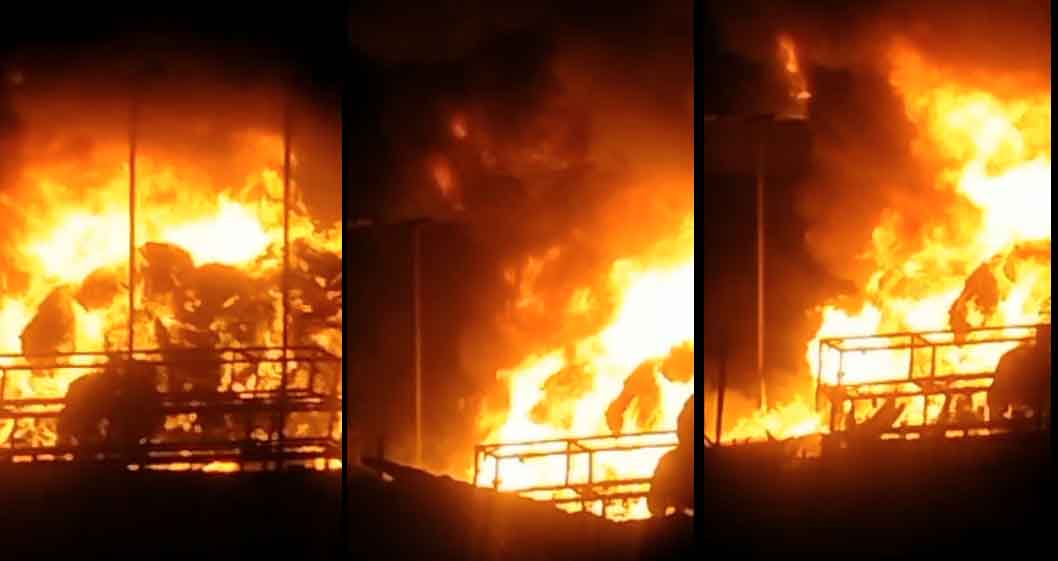 Rajgarh News : बारदाना गोदाम में लगी भीषण आग, लाखों का माल जलकर खाक