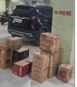 जबलपुर पुलिस की बड़ी कार्रवाही, लाखों रुपए की अंग्रेजी शराब सहित लग्जरी गाड़ियां जब्त