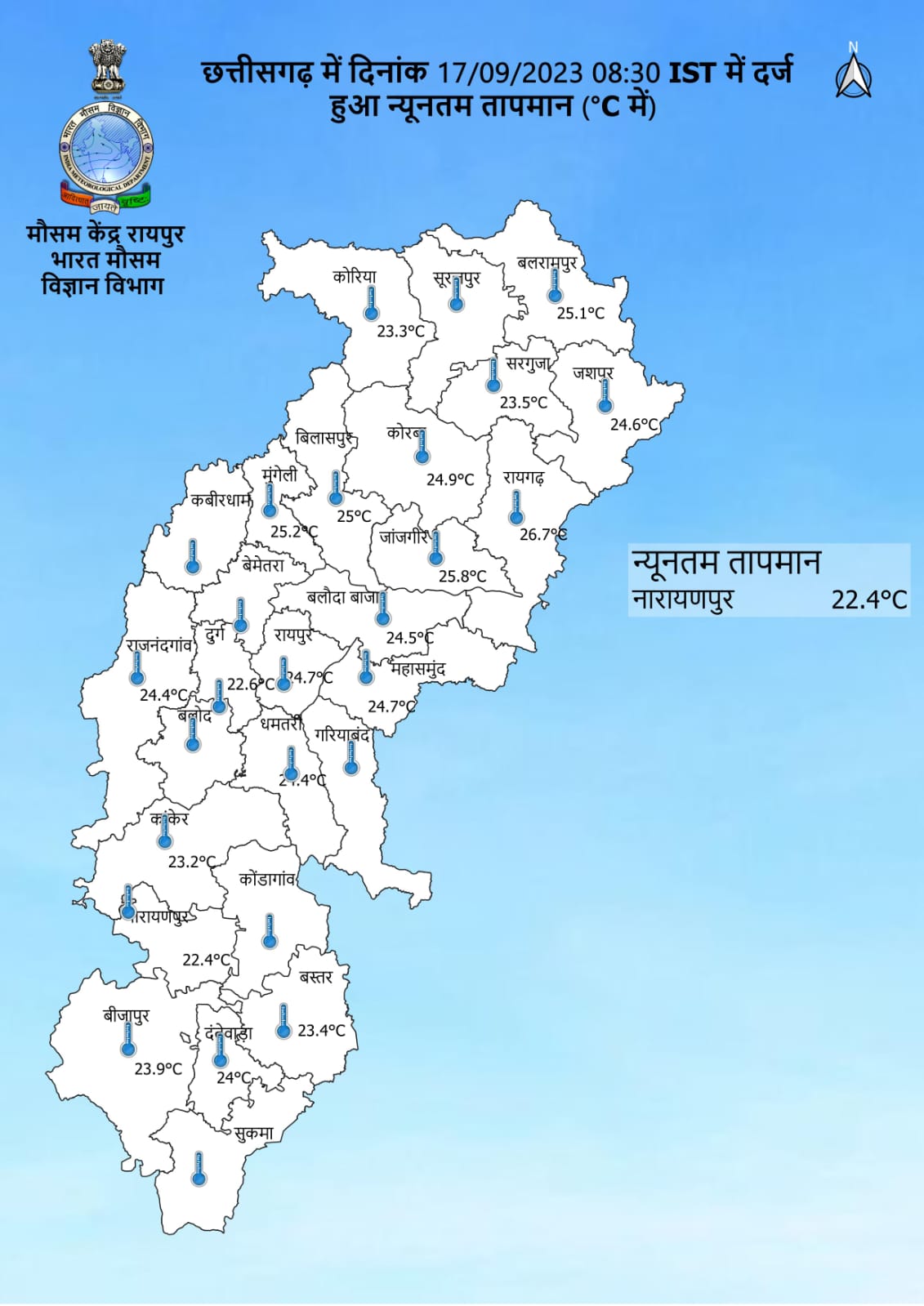 Chhattisgarh Weather : मौसम में बदलाव, छाए रहेंगे बादल, 1 दर्जन जिलों में हल्की बारिश के आसार, इन क्षेत्रों में बढ़ेगा तापमान, जानें IMD ताजा अपडेट
