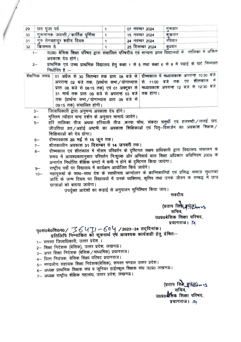 School Holiday 2024 : बेसिक स्कूलों के छात्रों के लिए राहत भरी खबर, अवकाश तालिका जारी, इतने दिन बंद रहेंगे स्कूल, देखें पूरी लिस्ट