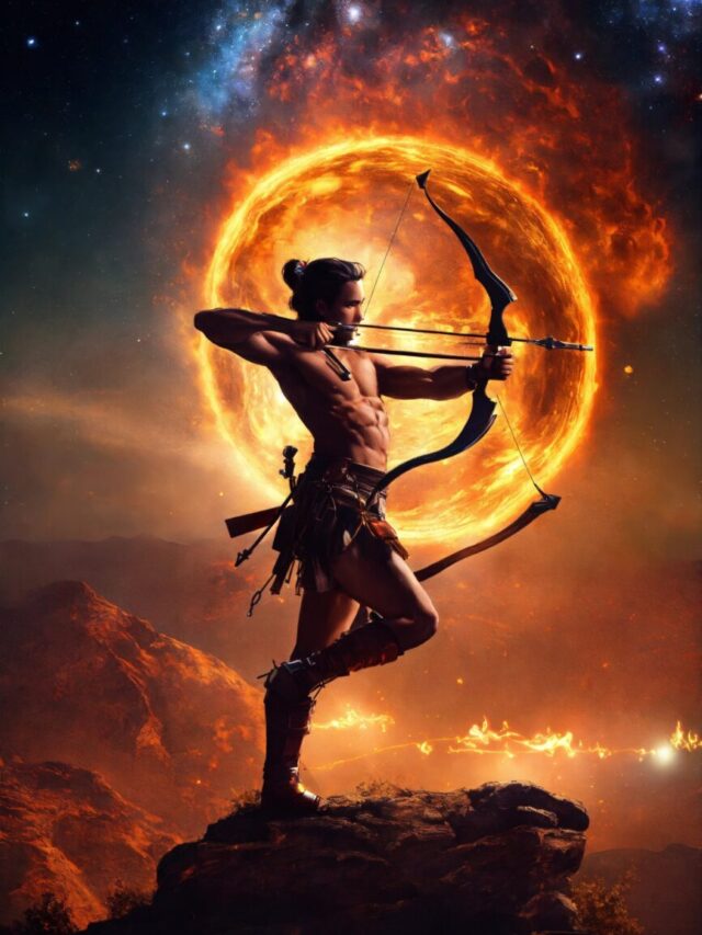 Sagittarius The Archer with Jupiter in the backgro