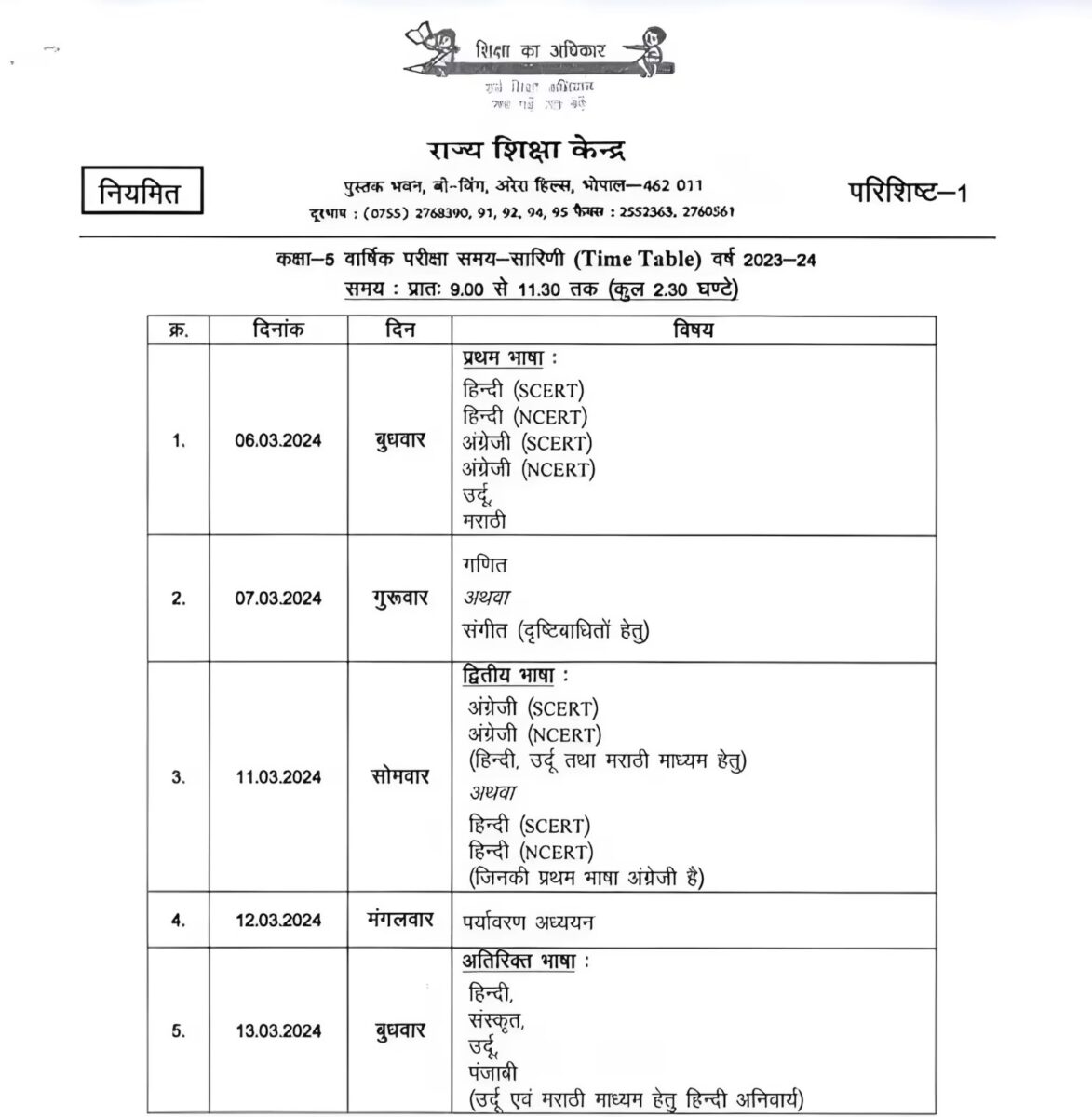 MP Board : कक्षा 5वीं-8वीं के छात्रों के लिए महत्वपूर्ण, परीक्षा का टाइम टेबल जारी, जानें कब होगा कौन सा पेपर