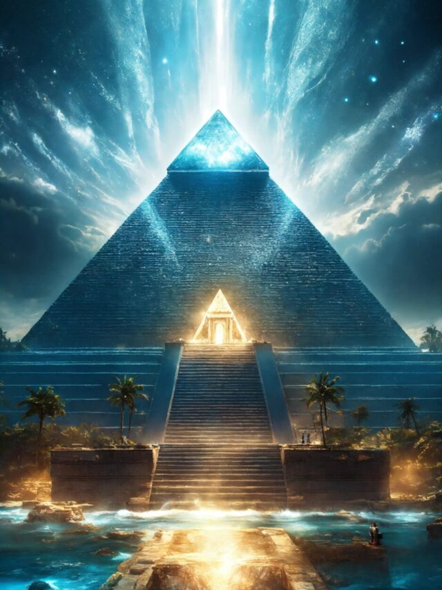 A great white pyramid in the lost city of Atlantis