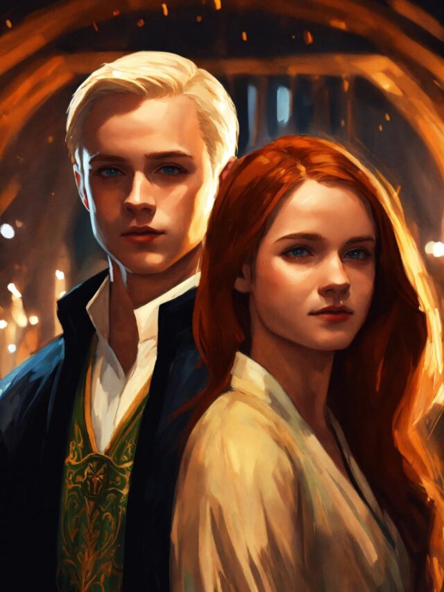 Digital art painting portrait of Draco Malfoy and (1)