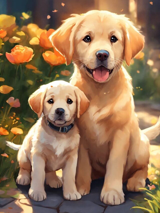 CUTE AND ADORABLE CARTOON PLAYFUL LABRADOR RETRIEV (1)