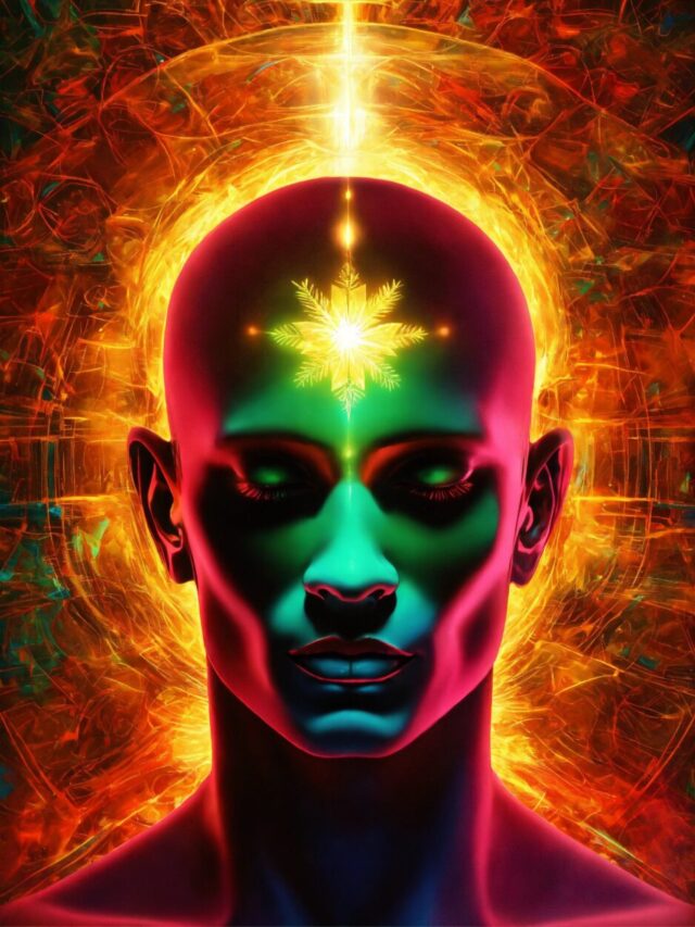 a spiritual person with his pineal gland open radi