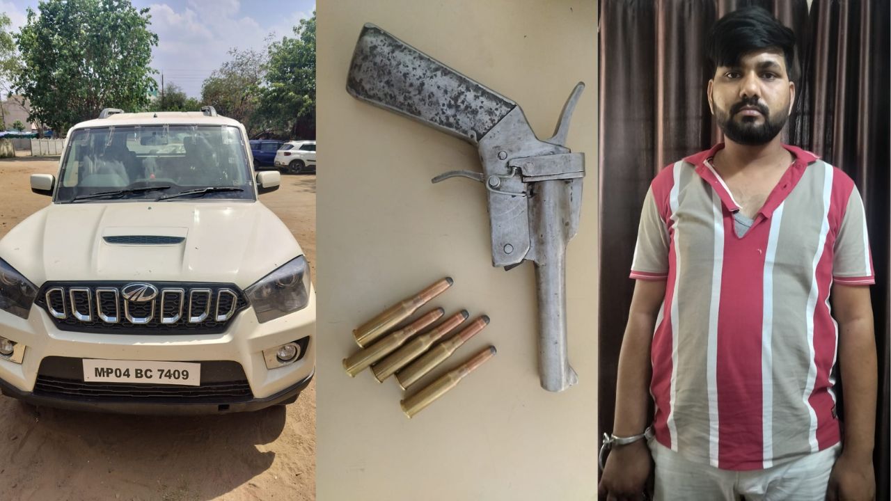 Gwalior News : वारदात के इरादे से आया भिंड का इनामी बदमाश ग्वालियर पुलिस ने हथियार सहित पकड़ा